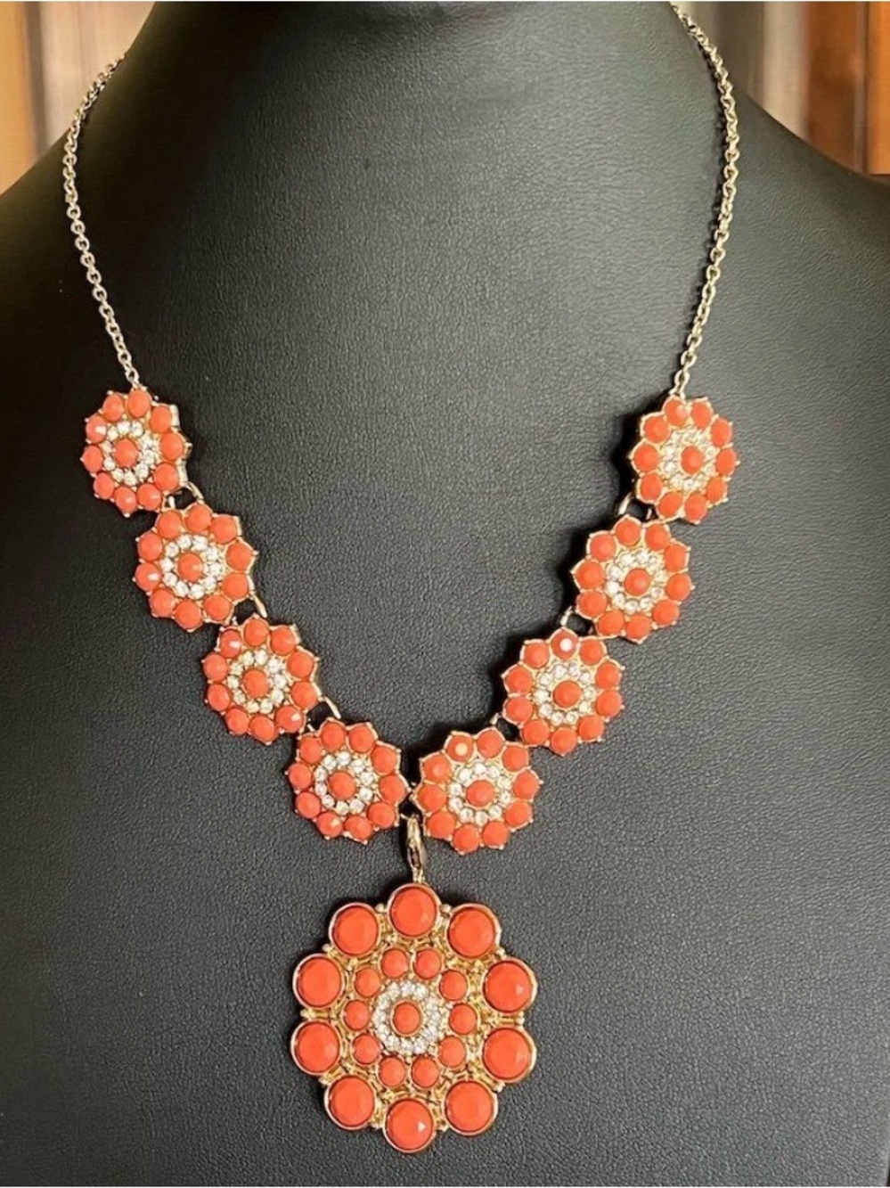 Premier Designs Peachy Keen Beaded Necklace w/ Removable Brooch